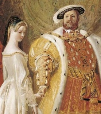 “Henry VIII’s First Interview with Anne Boleyn”, por Daniel Maclise em 1835.